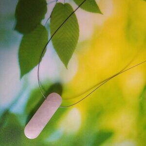 vintage 90s rose quartz pendant necklace NWOT